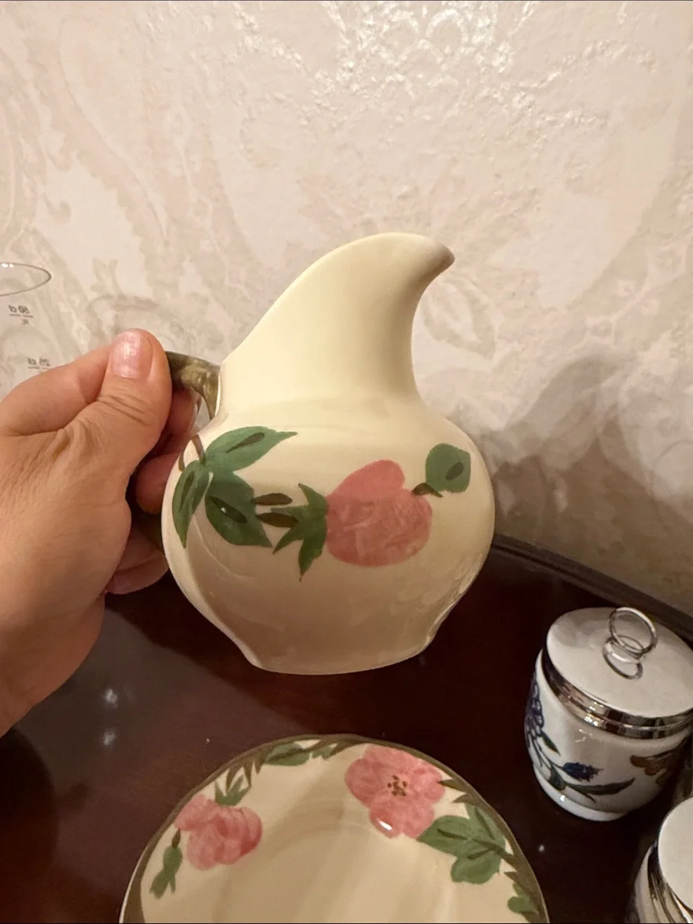 Franciscan desert rose Creamer and Saucer